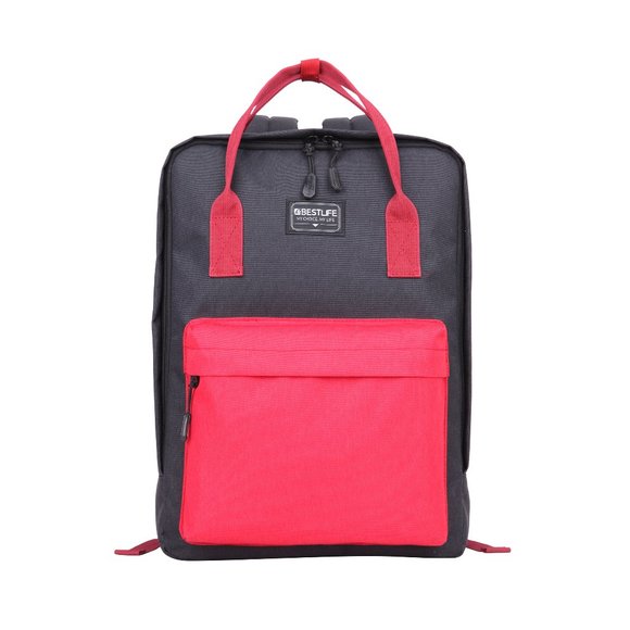 Oxford Style Black Red Backpack for active ones - Picture 2 of 6